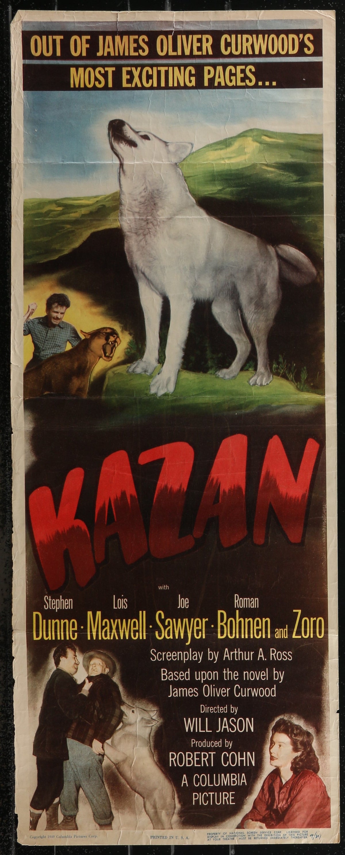 Kazan (1949) Original US Insert Movie Poster 14 x 36 in