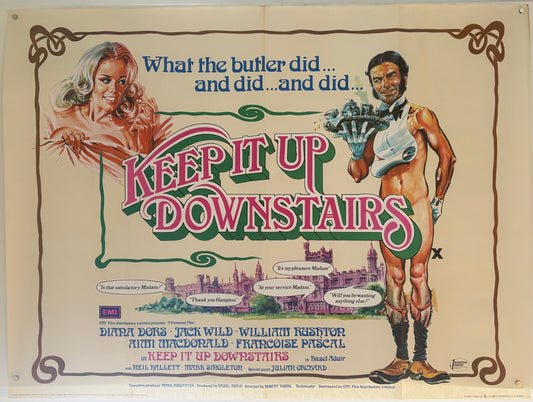 Keep It Up Downstairs (1976) Original UK Quad Movie Poster