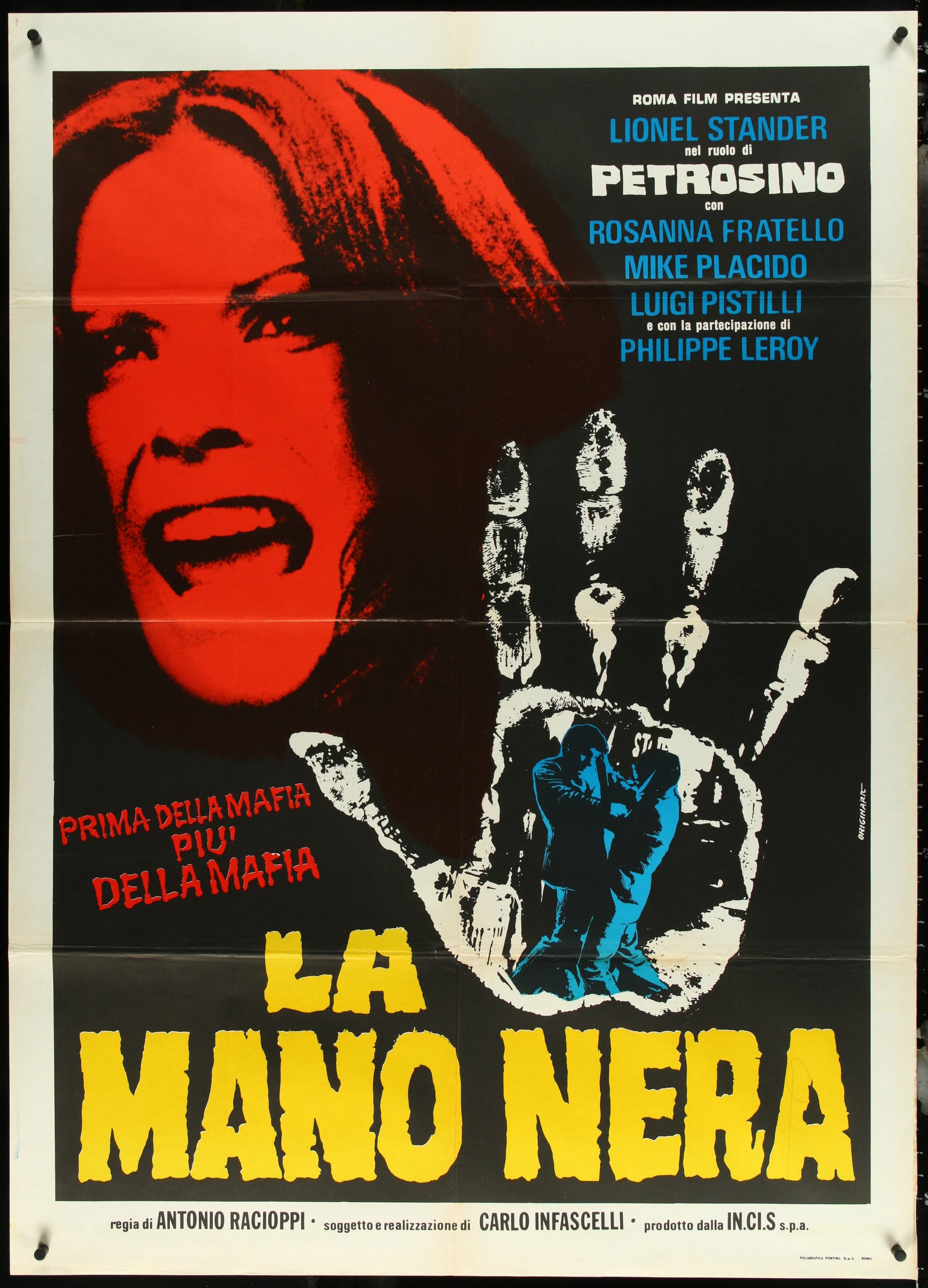 La Mano Nera (The Black Hand) (1973) Original Italian One Panel Movie Poster 99 x 140 cm