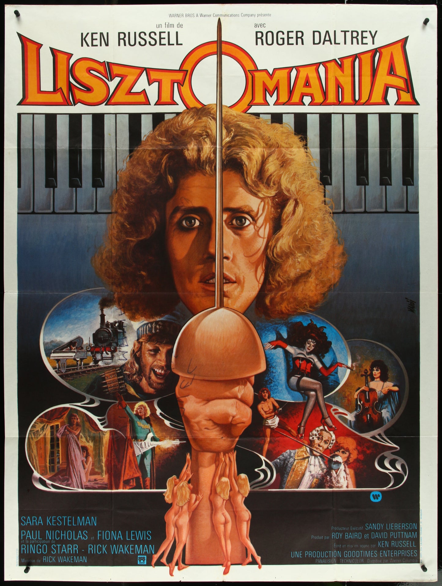 Lisztomania (1975) Original French One Panel Movie Poster Roger Daltrey Ken Russell