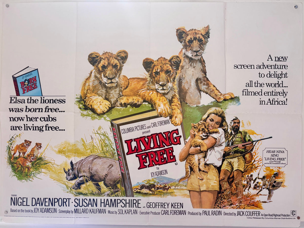 Living Free (1972) Original UK Quad Movie Poster