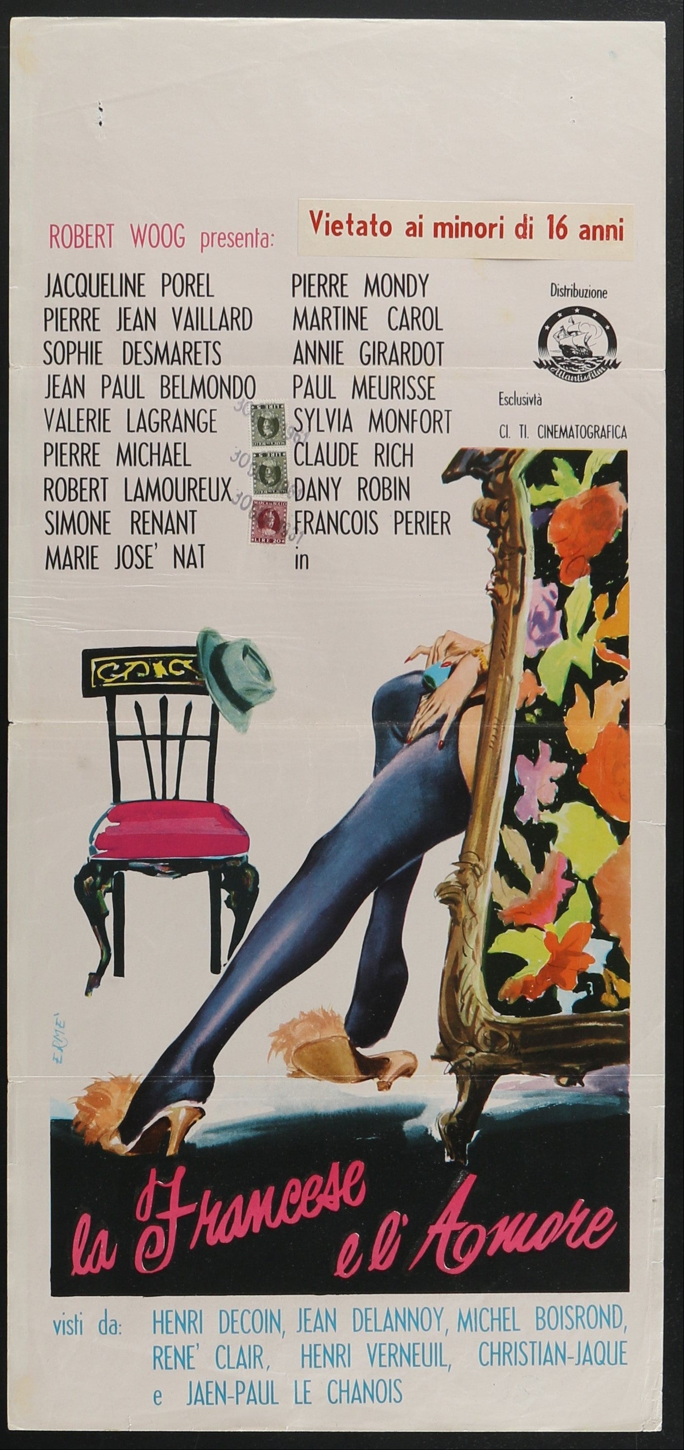 Love And The Frenchwoman (1960) Original Italian Locandina Movie Poster