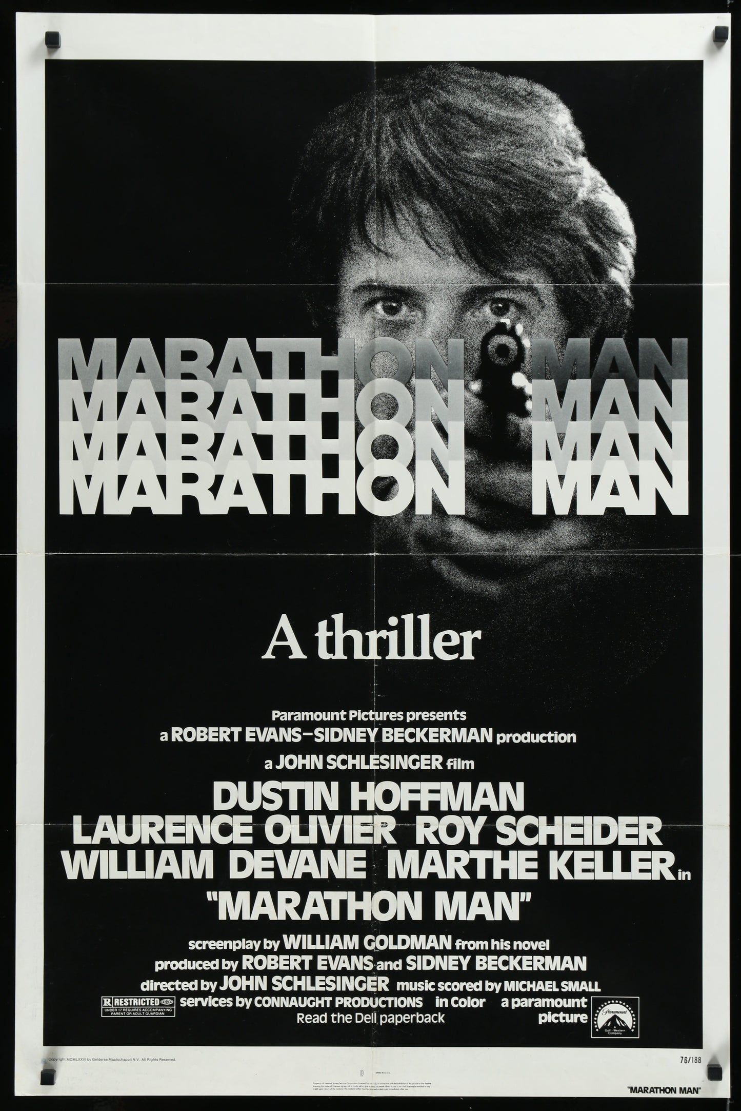 Marathon Man (1976) Original US One Sheet Movie Poster