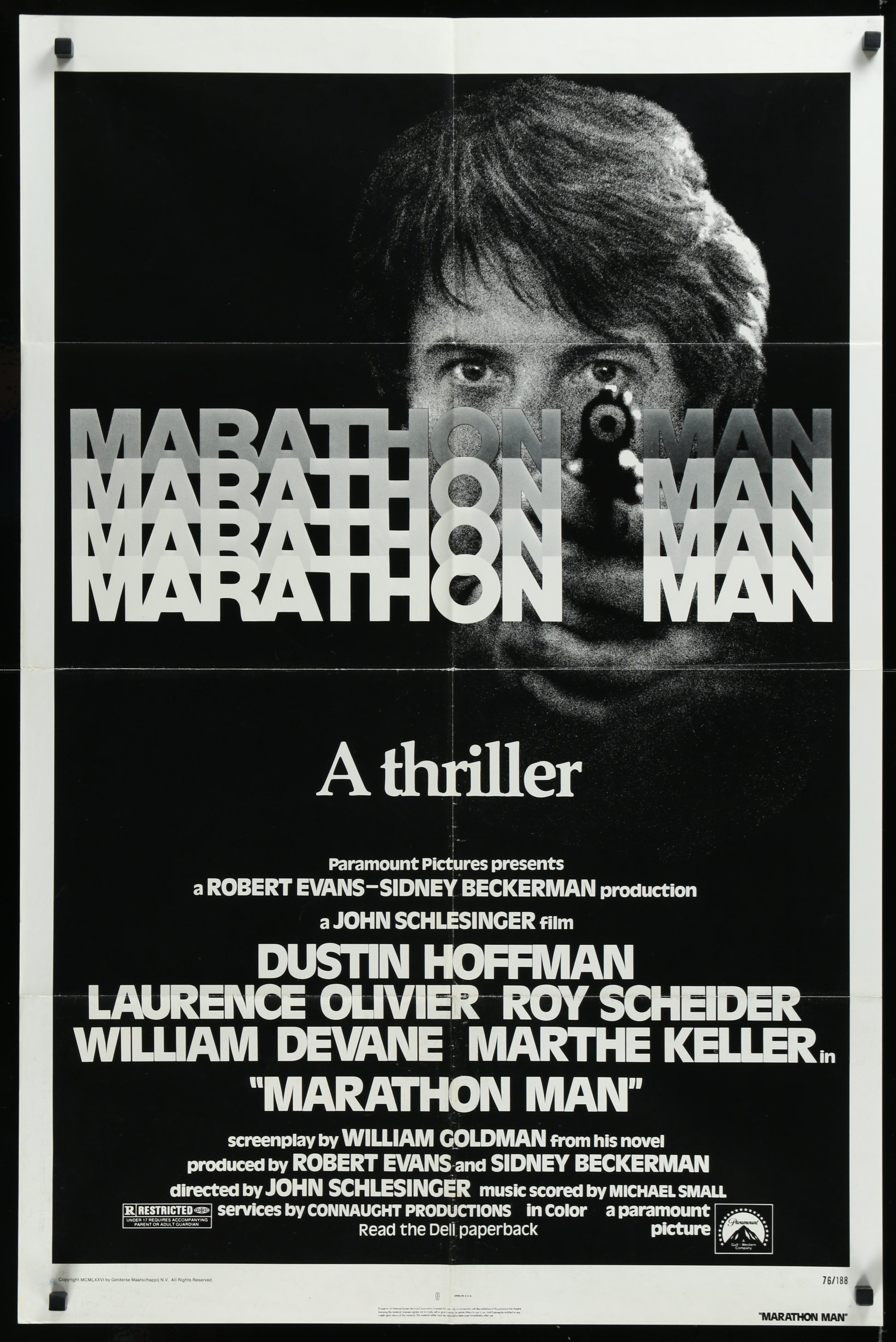 Marathon Man (1976) Original US One Sheet Movie Poster