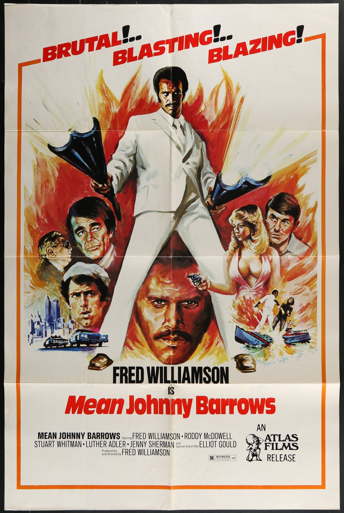 Mean Johnny Barrows (1976) Original US One Sheet Movie Poster