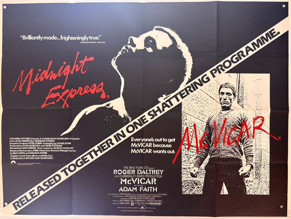 Midnight Express / McVicar Original UK Quad Double Bill Movie Poster