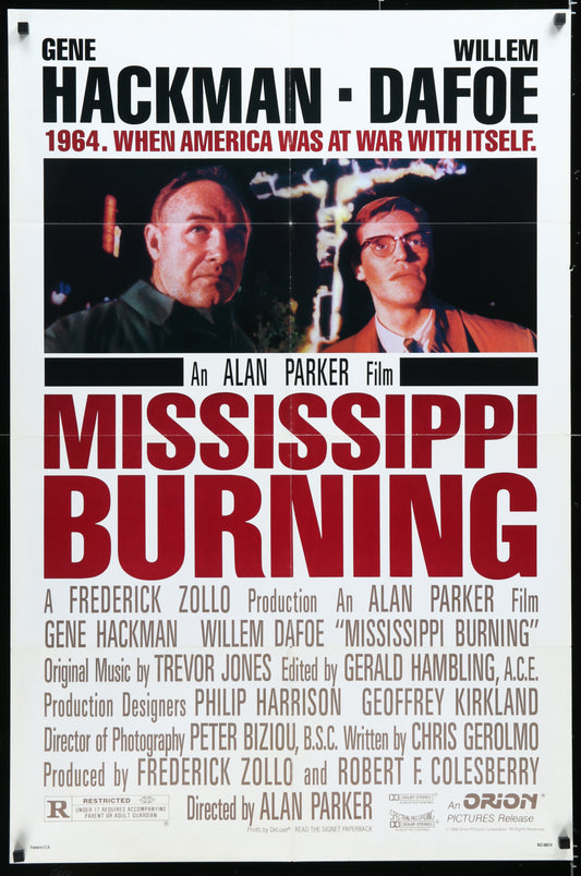 Mississippi Burning (1988) Original US One Sheet Movie Poster