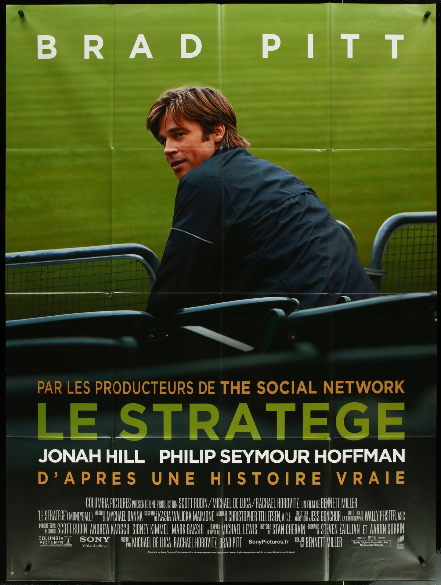 Moneyball (2011) Original French One Panel Movie Poster