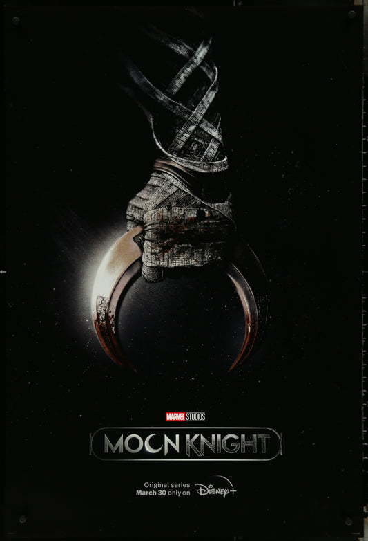 Double-sided Moon Knight (2022) TV poster featuring character imagery and text against a dark background.