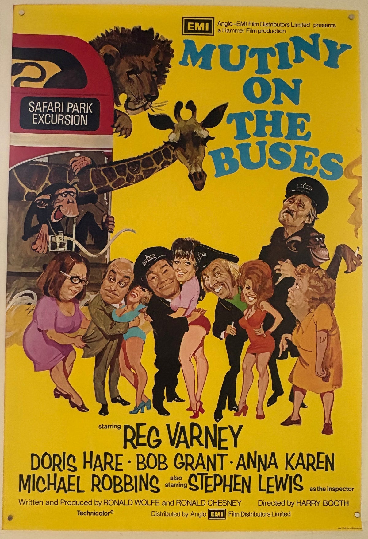 Mutiny on the Buses (1972) Original UK One Sheet Movie Poster
