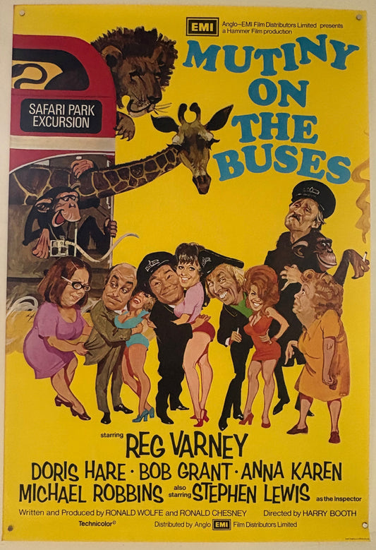 Mutiny on the Buses (1972) Original UK One Sheet Movie Poster