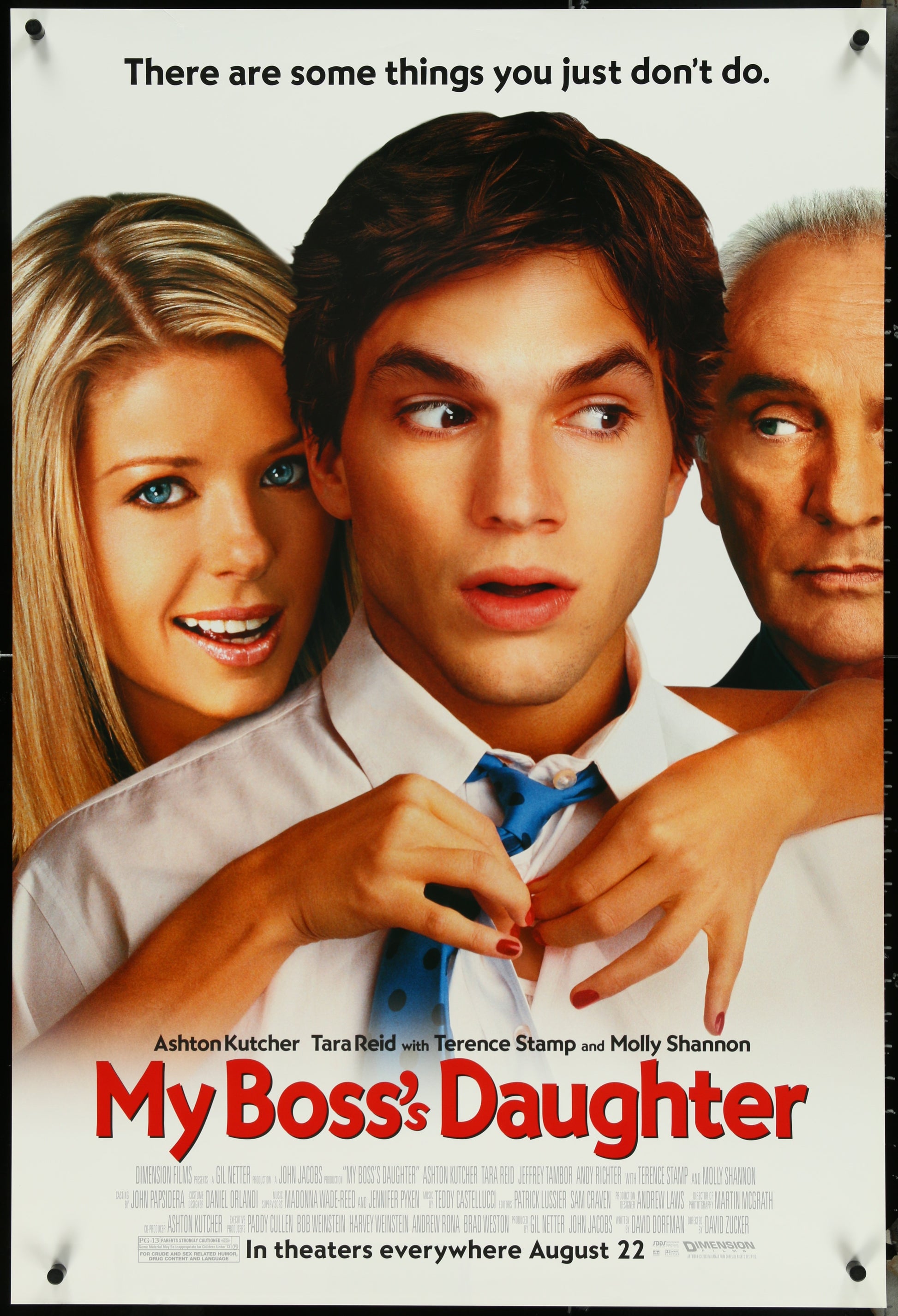 Movie poster for 'My Boss's Daughter' featuring three characters with text about not doing certain things.