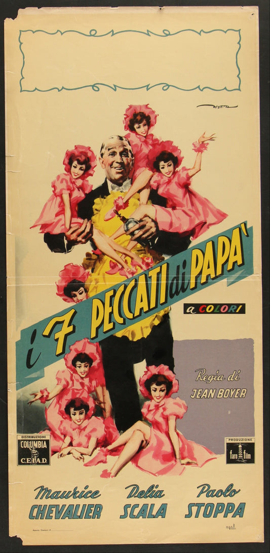My Seven Little Sins (1954) Original Italian Locandina Movie Poster