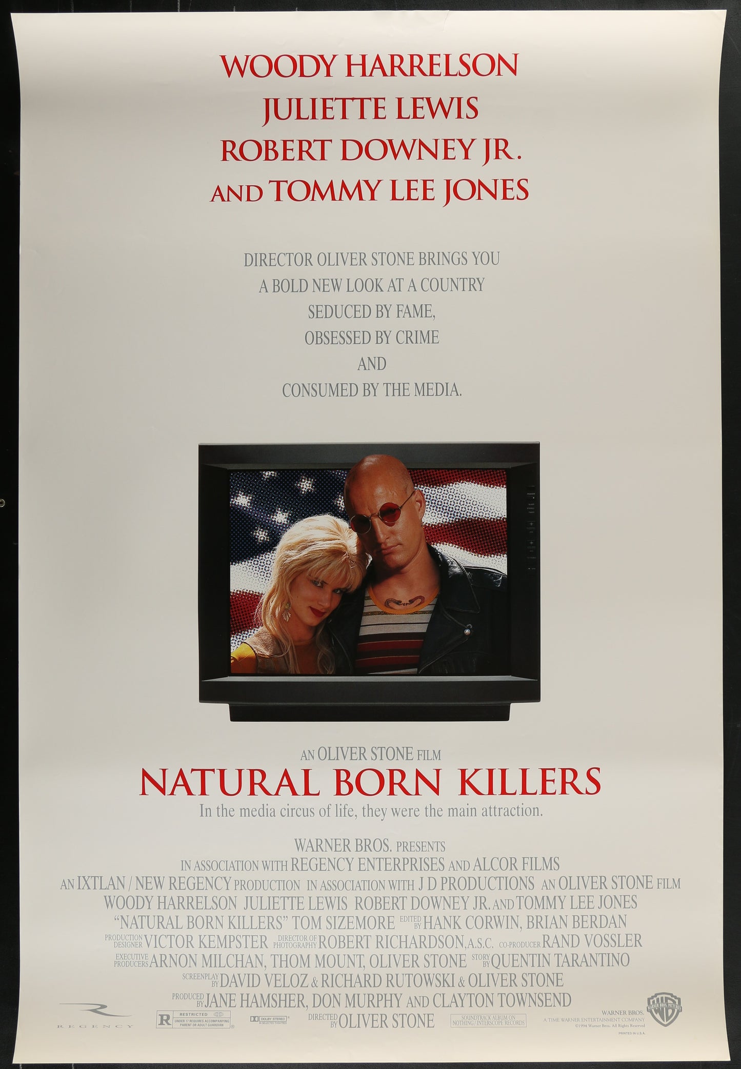 Natural Born Killers (1994) Original US One Sheet Movie Poster 27 x 40.25