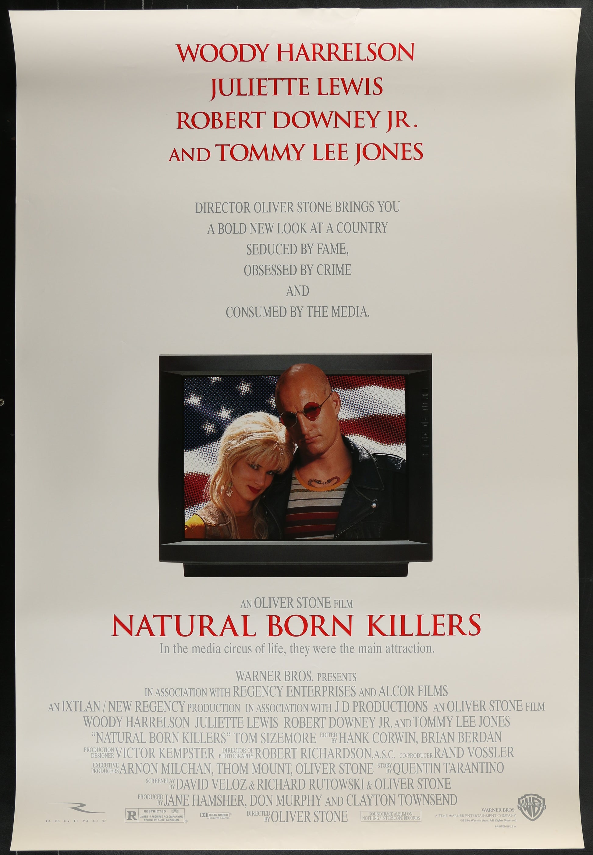 Natural Born Killers (1994) Original US One Sheet Movie Poster 27 x 40.25
