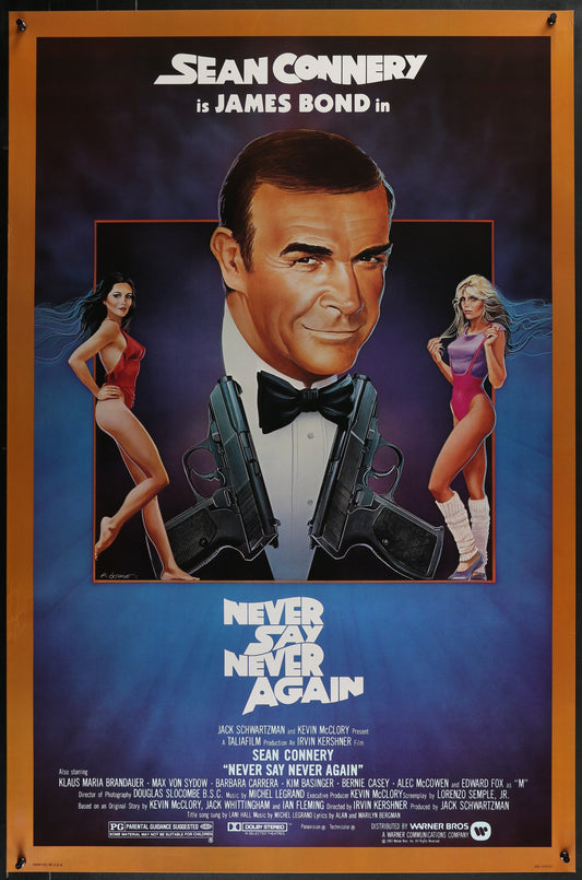 Never Say Never Again (1983) Original US One Sheet Movie Poster 27 x 41