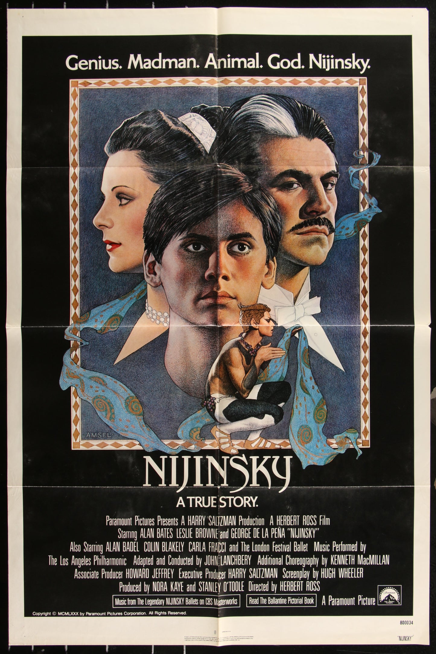 Nijinsky (1980) Original US One Sheet Movie Poster 27 x 41