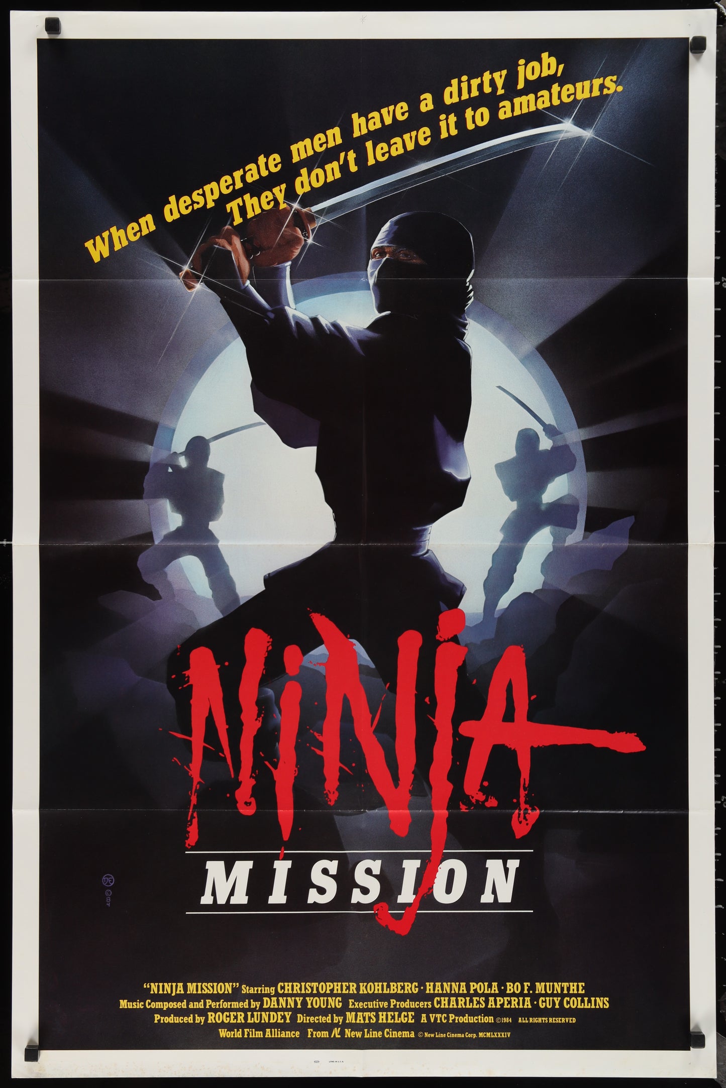 Ninja Mission (1984) Original US One Sheet Movie Poster 27 x 41
