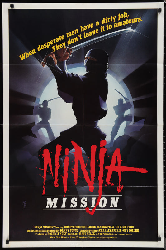 Ninja Mission (1984) Original US One Sheet Movie Poster 27 x 41