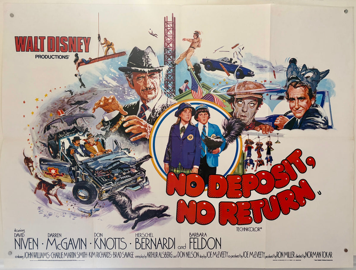 No Deposit, No Return (1976) Original UK Quad Movie Poster