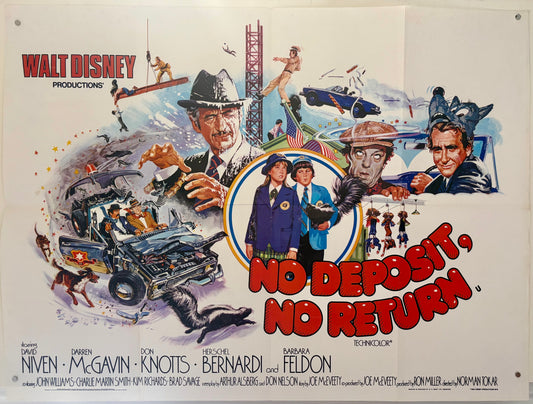 No Deposit, No Return (1976) Original UK Quad Movie Poster