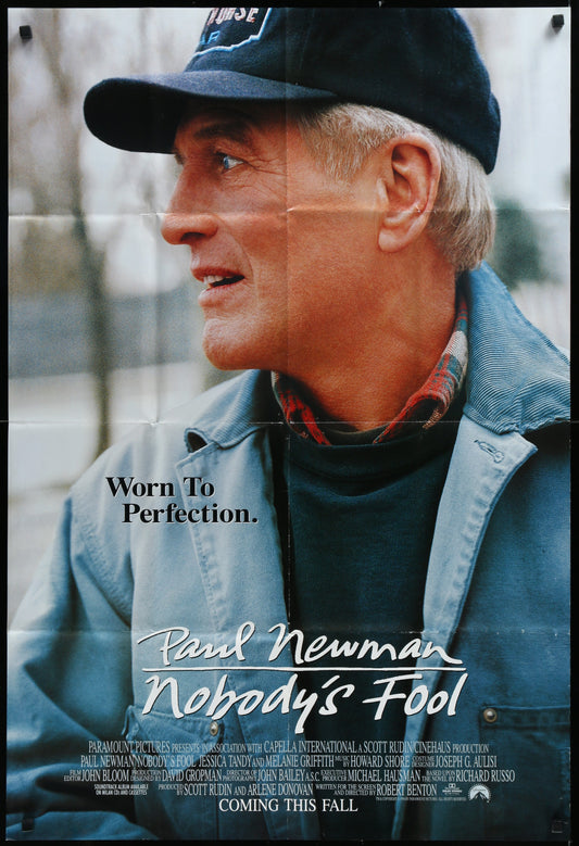 A vintage US one-sheet movie poster for 'Nobody's Fool' featuring a portrait of Paul Newman with the film's title text below.
