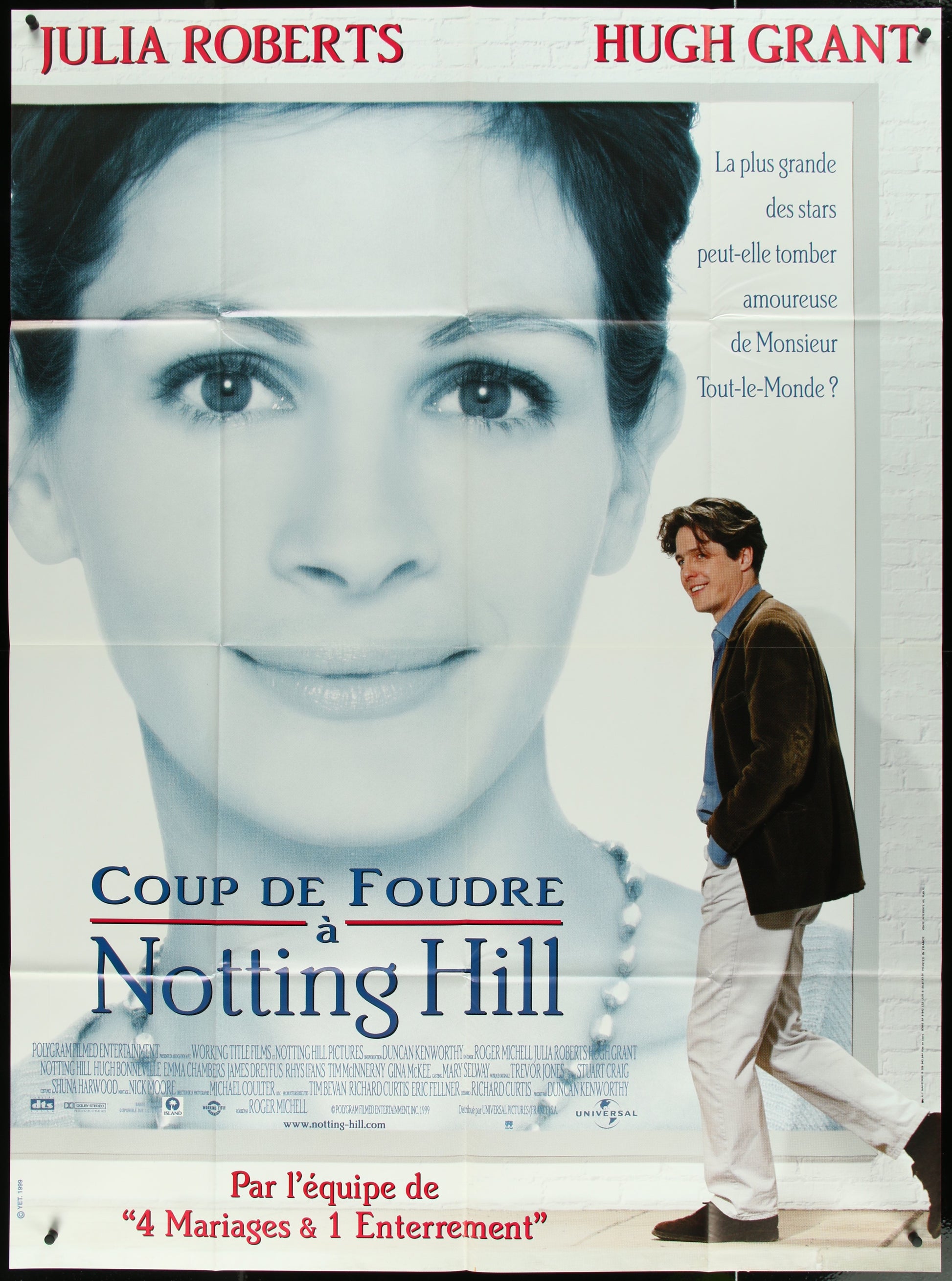Notting Hill (1999) Original French One Panel Movie Poster