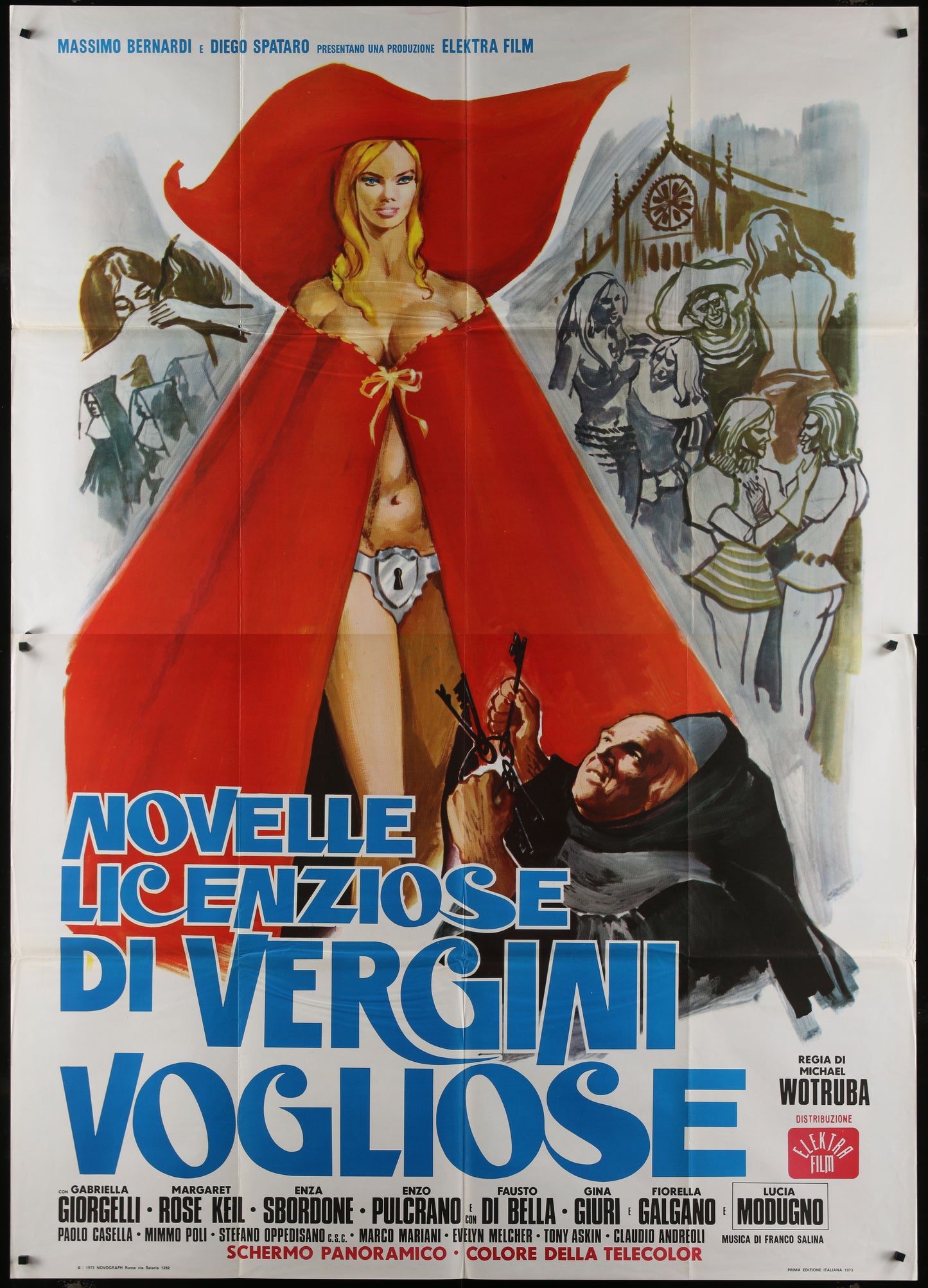 Novelle licenziose di vergini vogliose (1973) Original Italian Two-Panel Movie Poster 55 x 78
