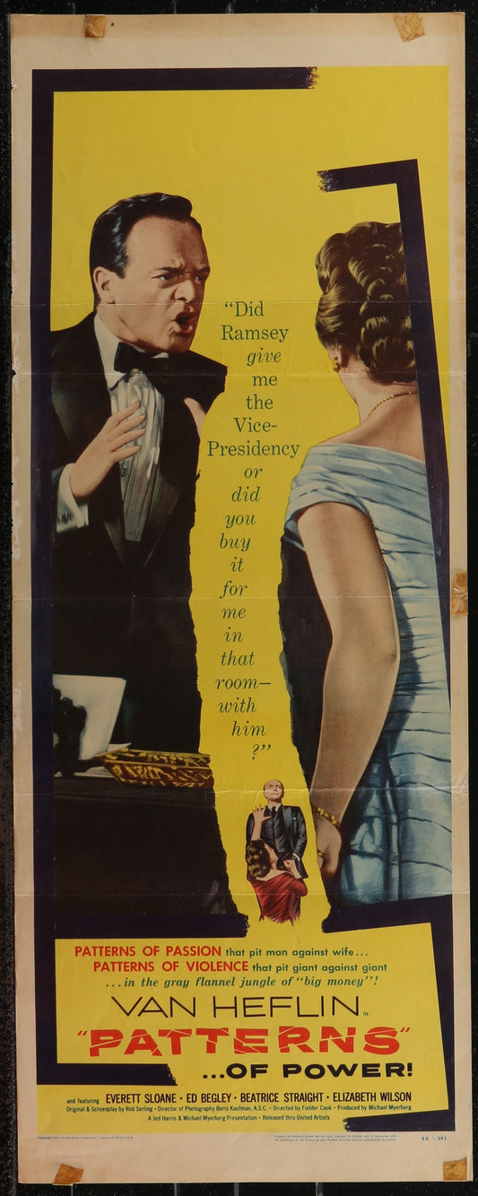 Patterns (1956) Original US Insert Movie Poster 14 x 36 in