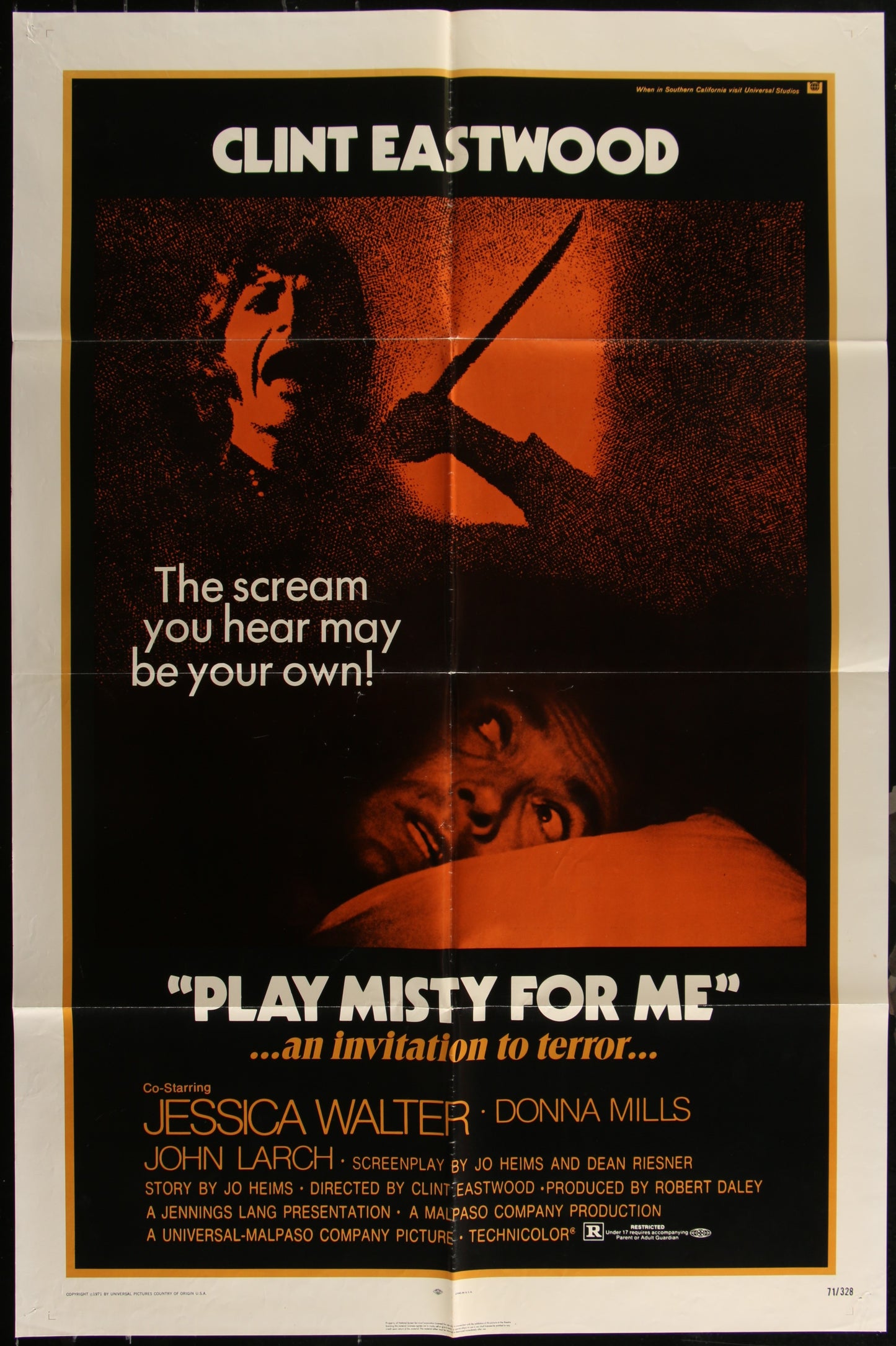 Play Misty For Me (1971) Original Us One Sheet Movie Poster