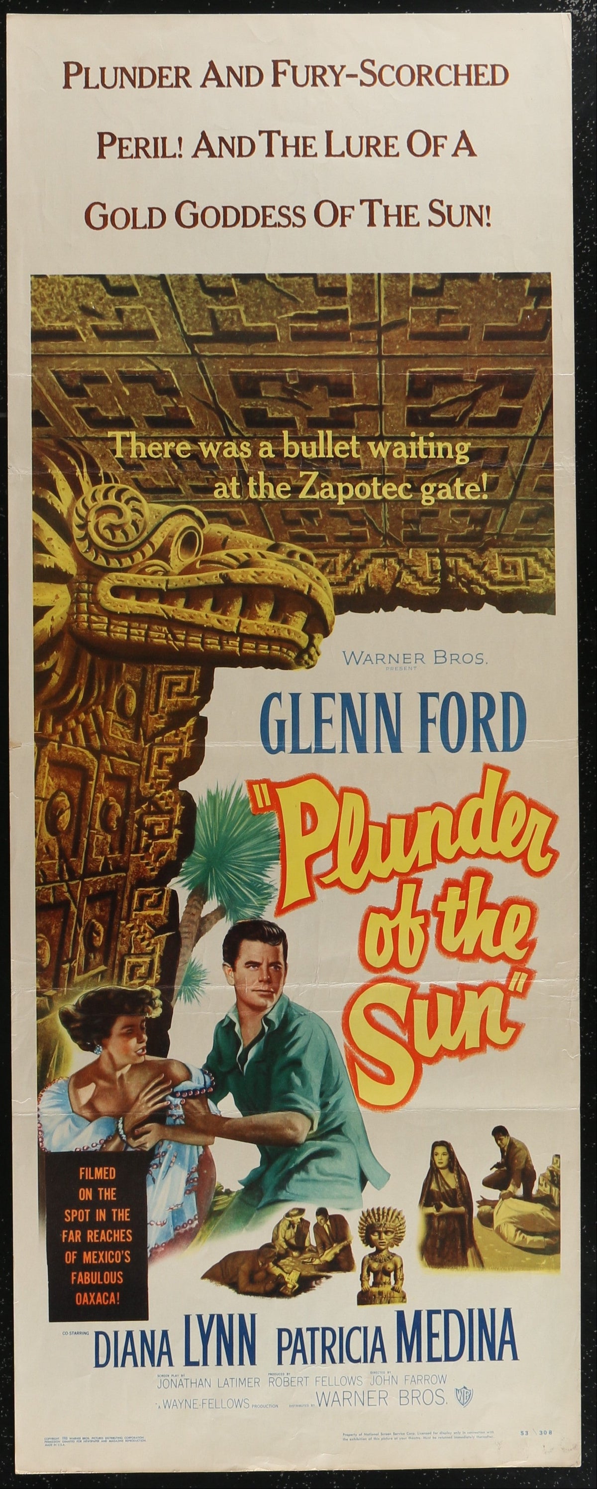 Plunder of the Sun (1953) Original US Insert Movie Poster 14 x 36 in
