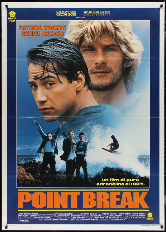 Point Break (1991) Original Italian One Panel Movie Poster 39 x 55