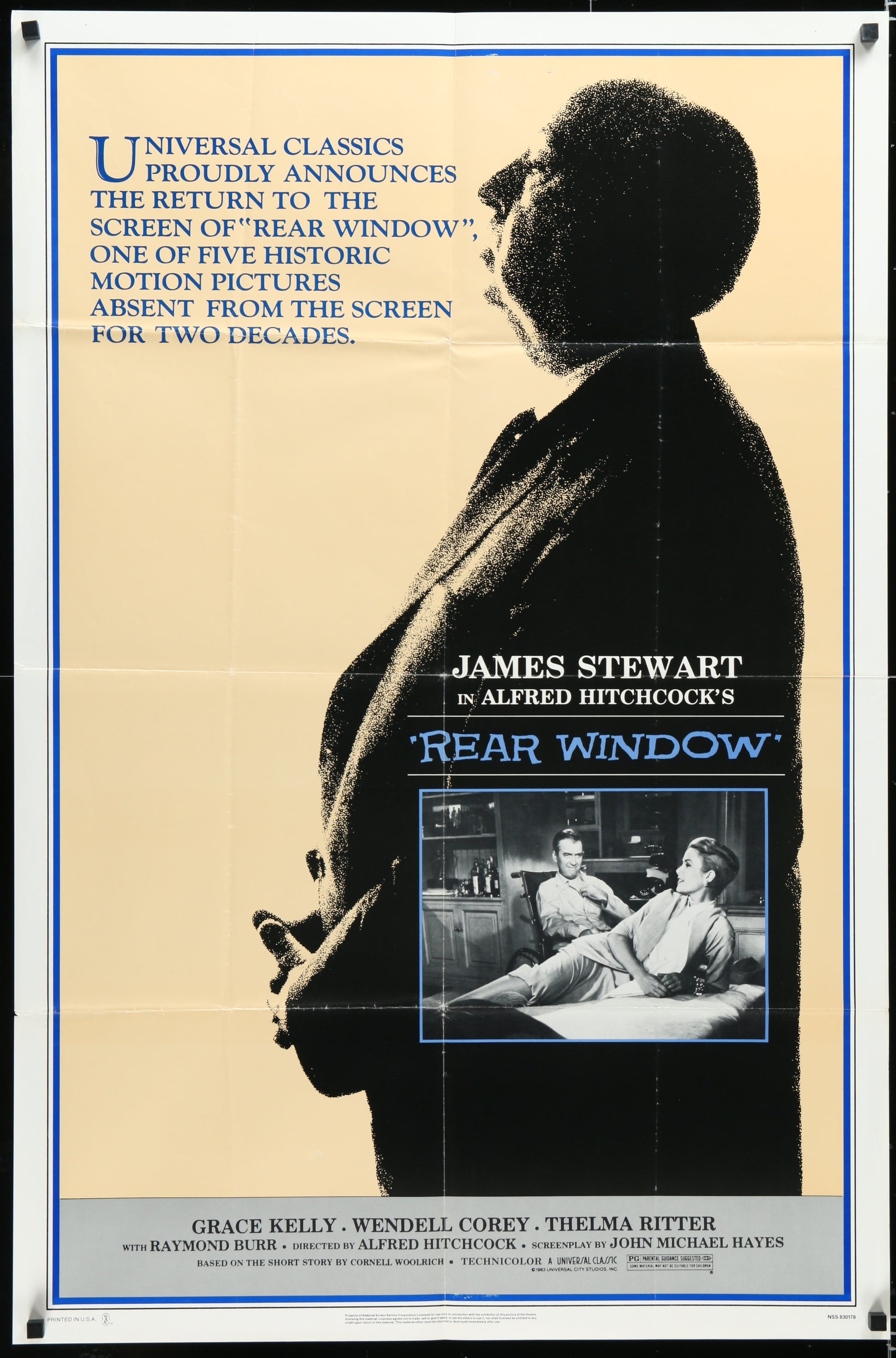 Rear Window (1983 RR) Original US One Sheet Movie Poster 27x41