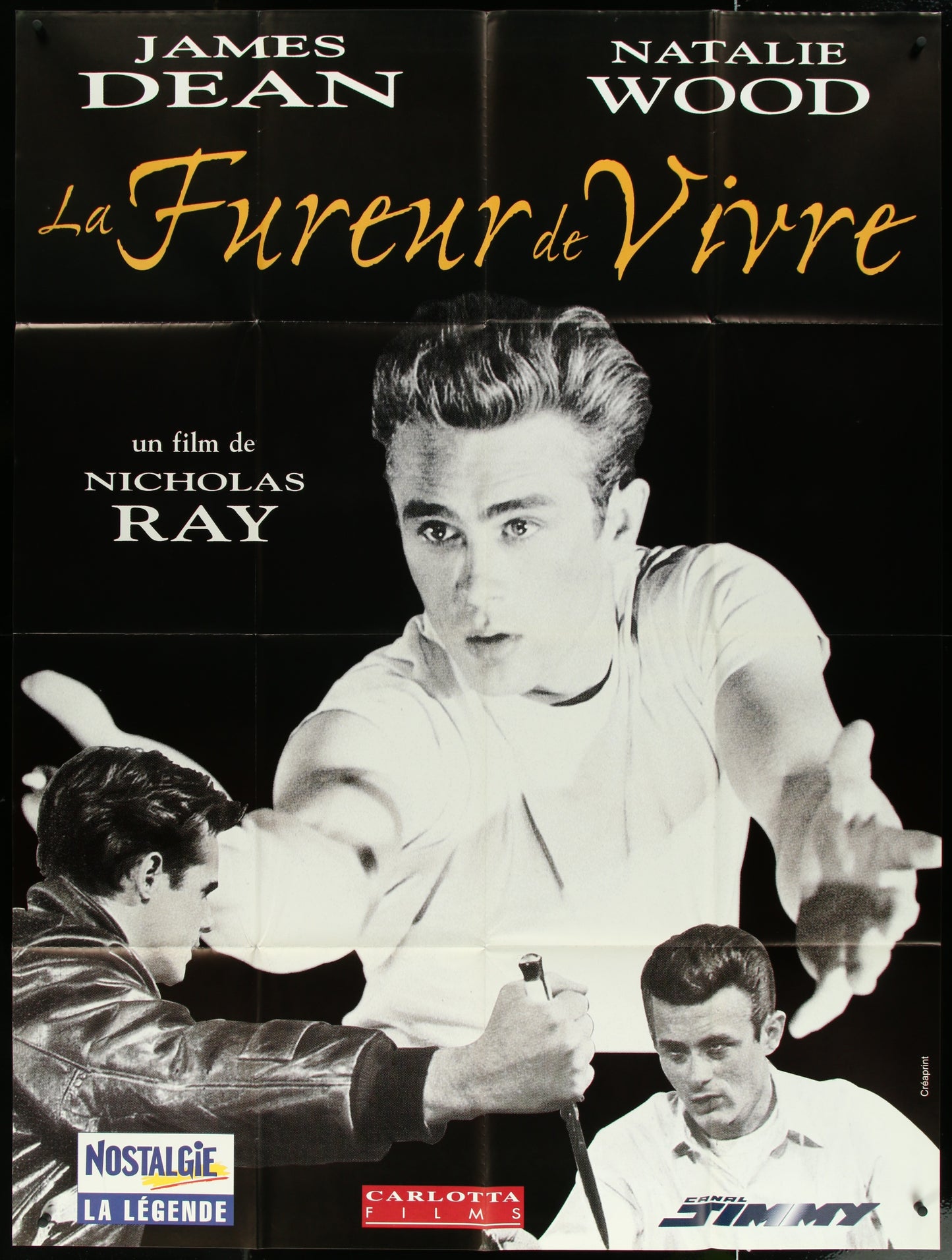 Rebel Without A Cause (1990s RR) Original French One Panel Movie Poster