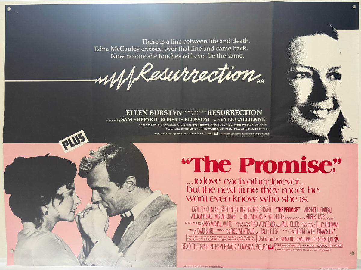 Resurrection / The Promise Original Double Bill UK Quad Movie Poster