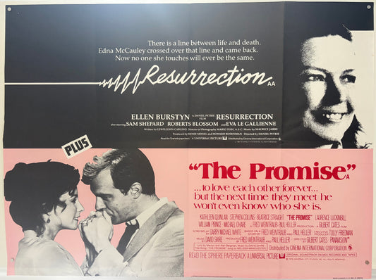 Resurrection / The Promise Original Double Bill UK Quad Movie Poster