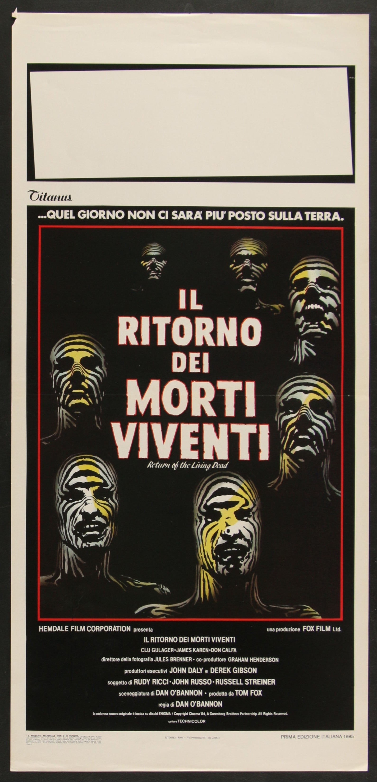 Return of the Living Dead (1985) Original Italian Locandina Movie Poster 13x27