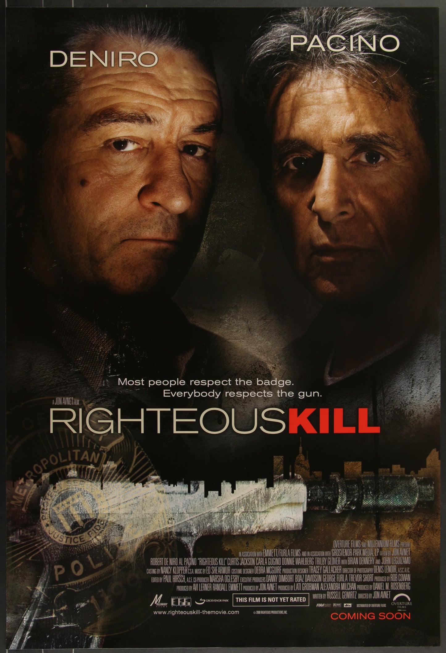 Righteous Kill (2008) Original US One Sheet Advance Movie Poster 27 x 40
