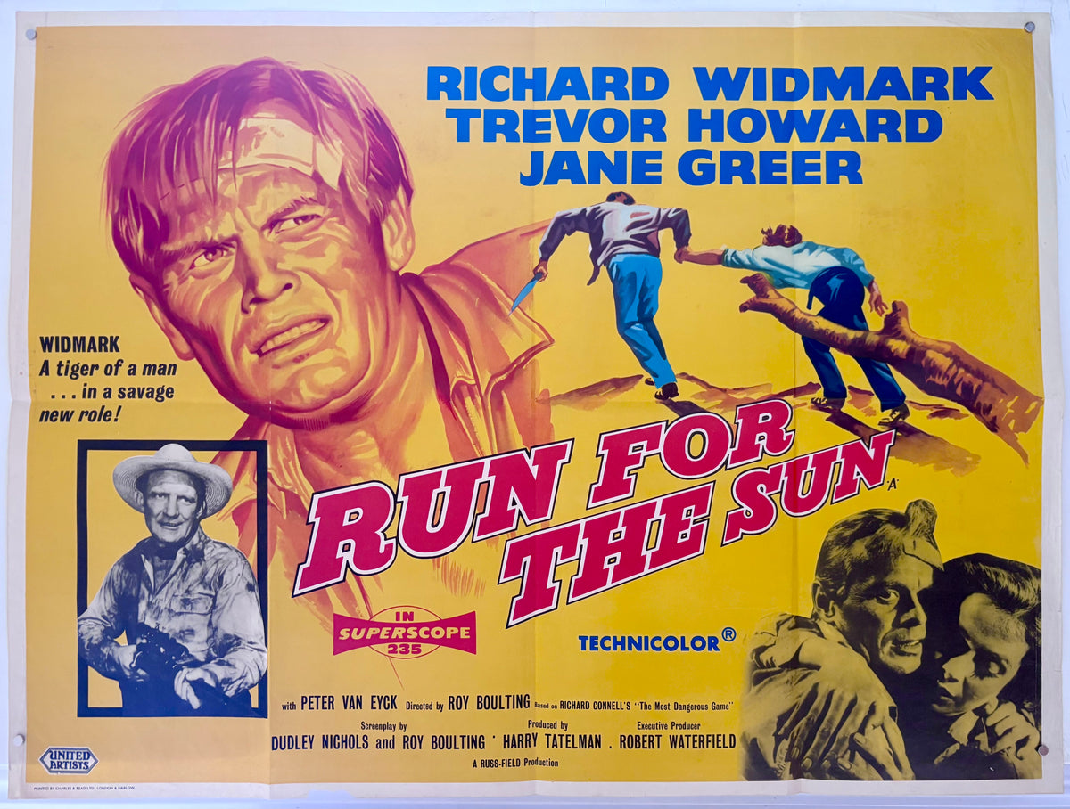 Run for the Sun (1956) Original UK Quad Movie Poster