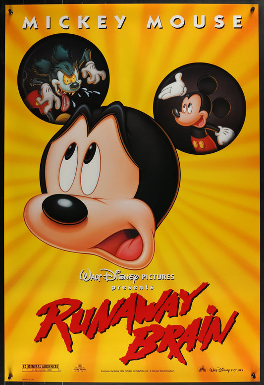 Runaway Brain (1995) Original US One Sheet Movie Poster 27 x 40