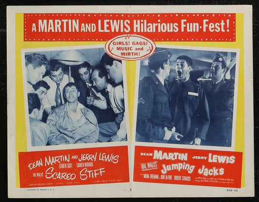 Scared Stiff & Jumping Jacks (1958 RR) Original US Lobby Card #2 11 x 14