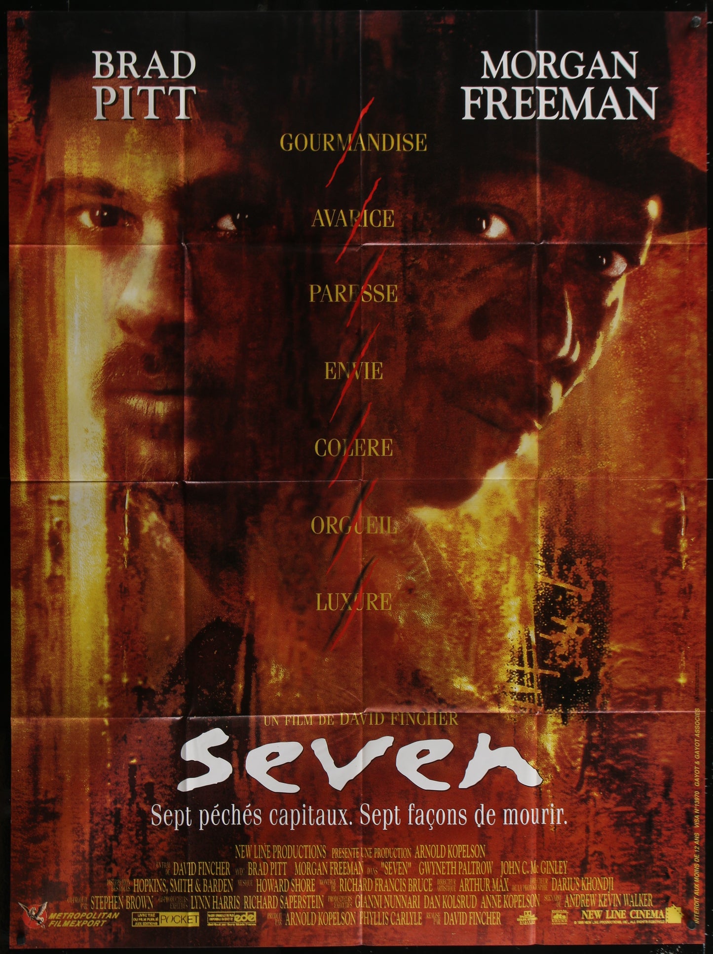 Se7en (Seven) (1995) Original French Grande Movie Poster 45.5 x 61