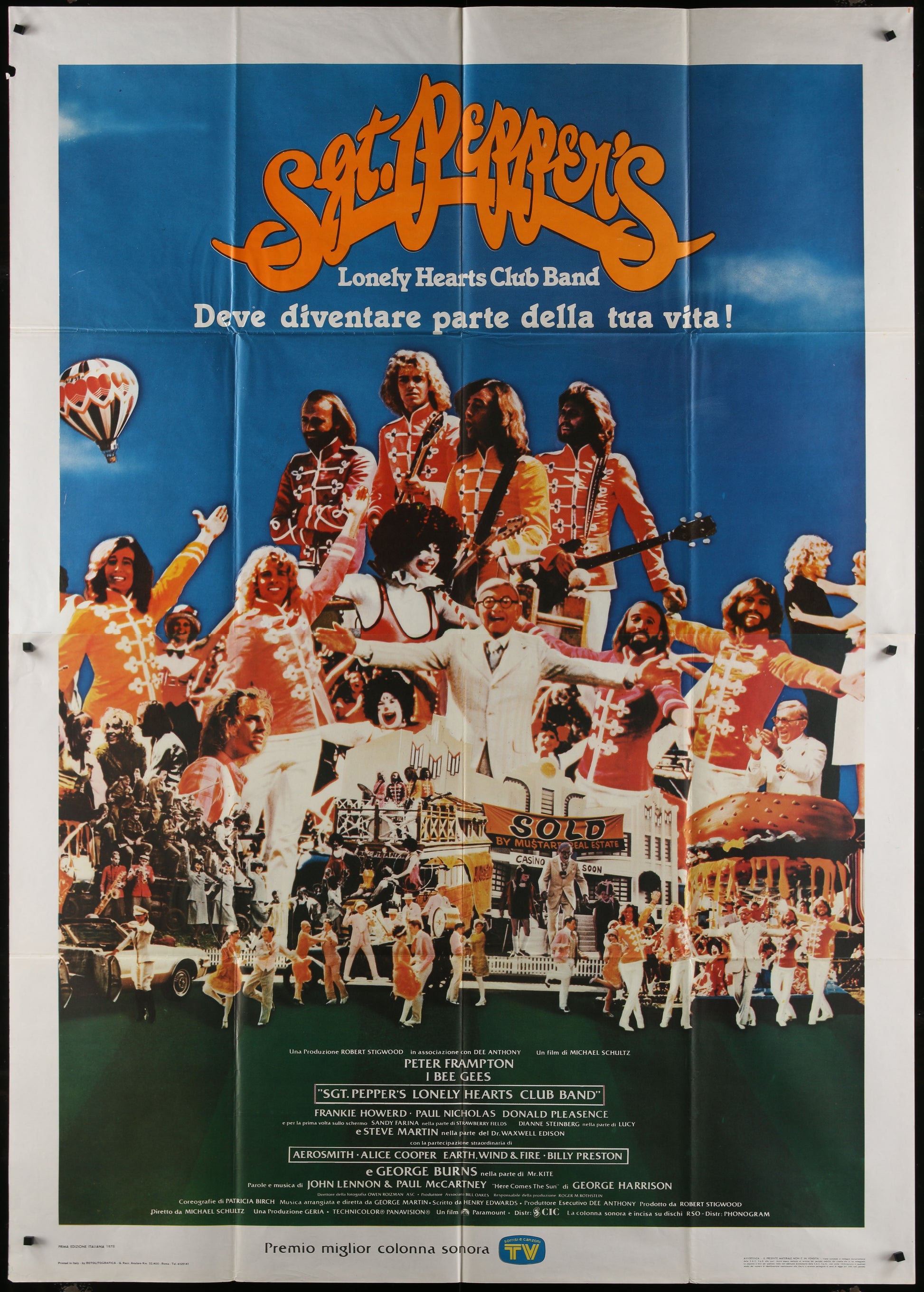 Sgt. Pepper's Lonely Hearts Club Band (1978) Original Italian Two-Panel Movie Poster 55 x 78