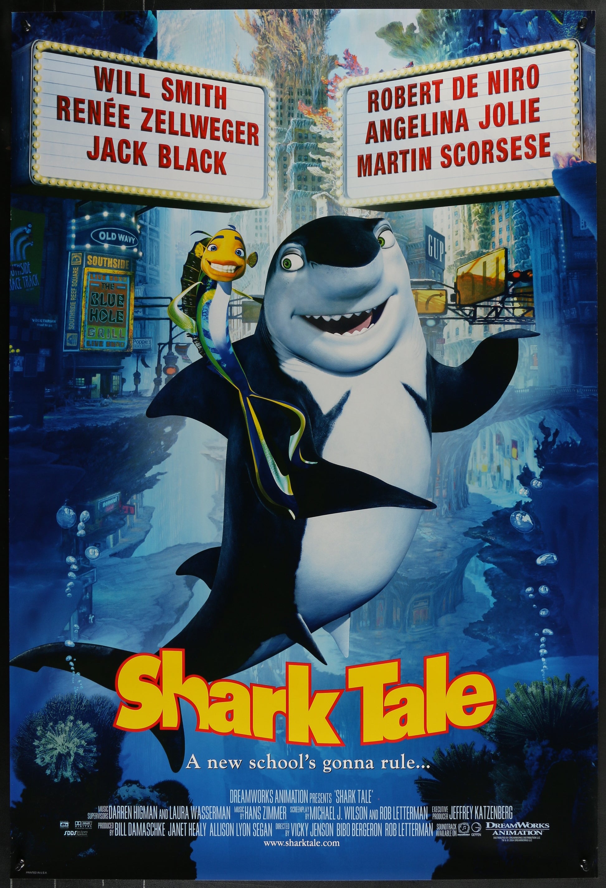 Shark Tale (2004) Original US One Sheet Movie Poster 27 x 40