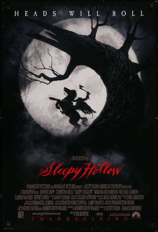 Sleepy Hollow (1999) Original US One Sheet Advance Movie Poster 26¾ x 39¾