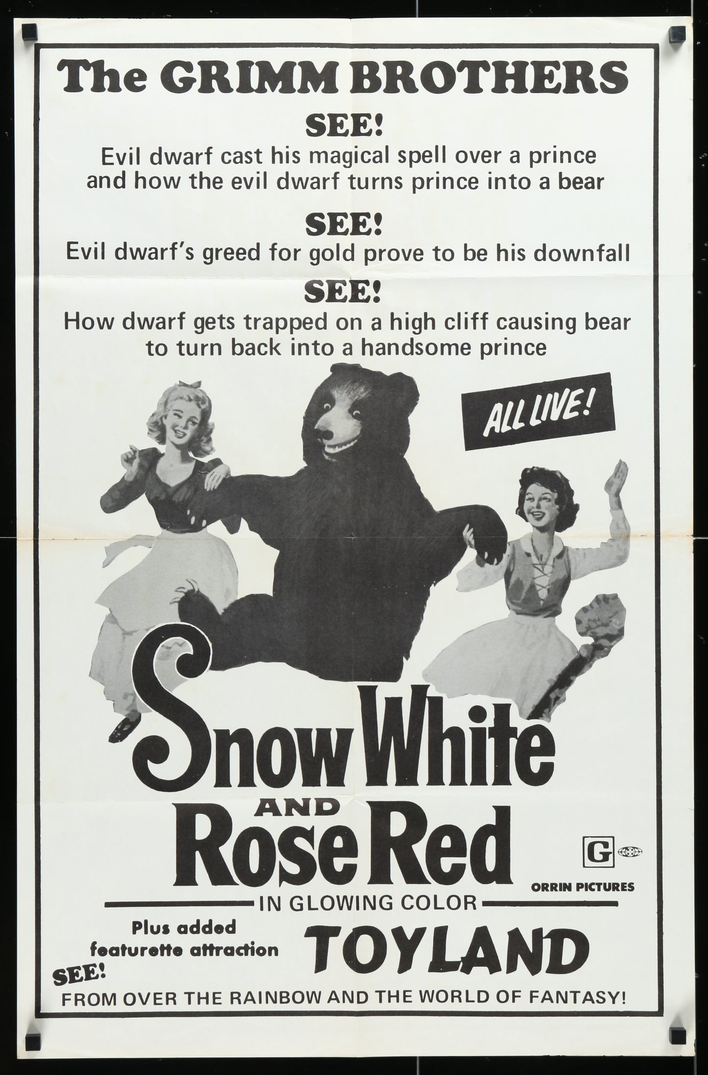 Snow White And Rose Red (1970s?) Original US One Sheet Movie Poster