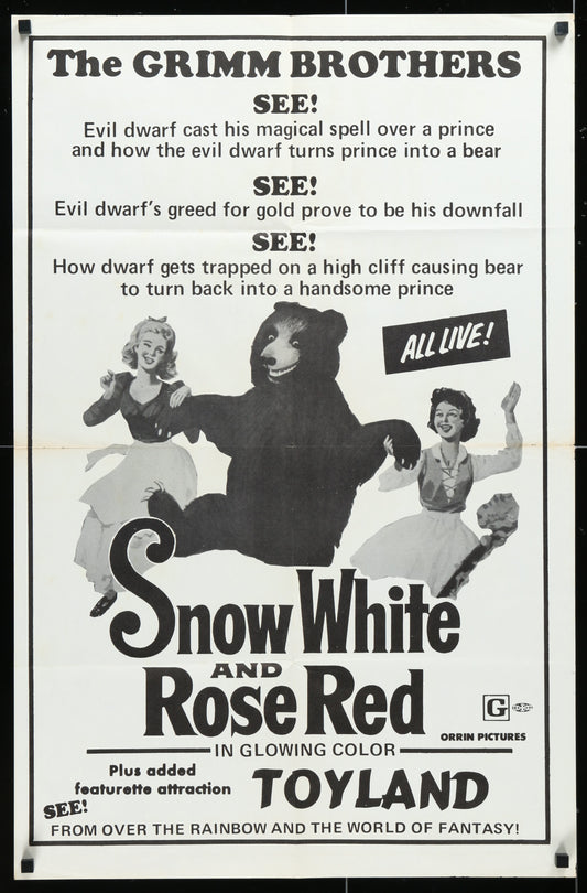 Snow White And Rose Red (1970s?) Original US One Sheet Movie Poster
