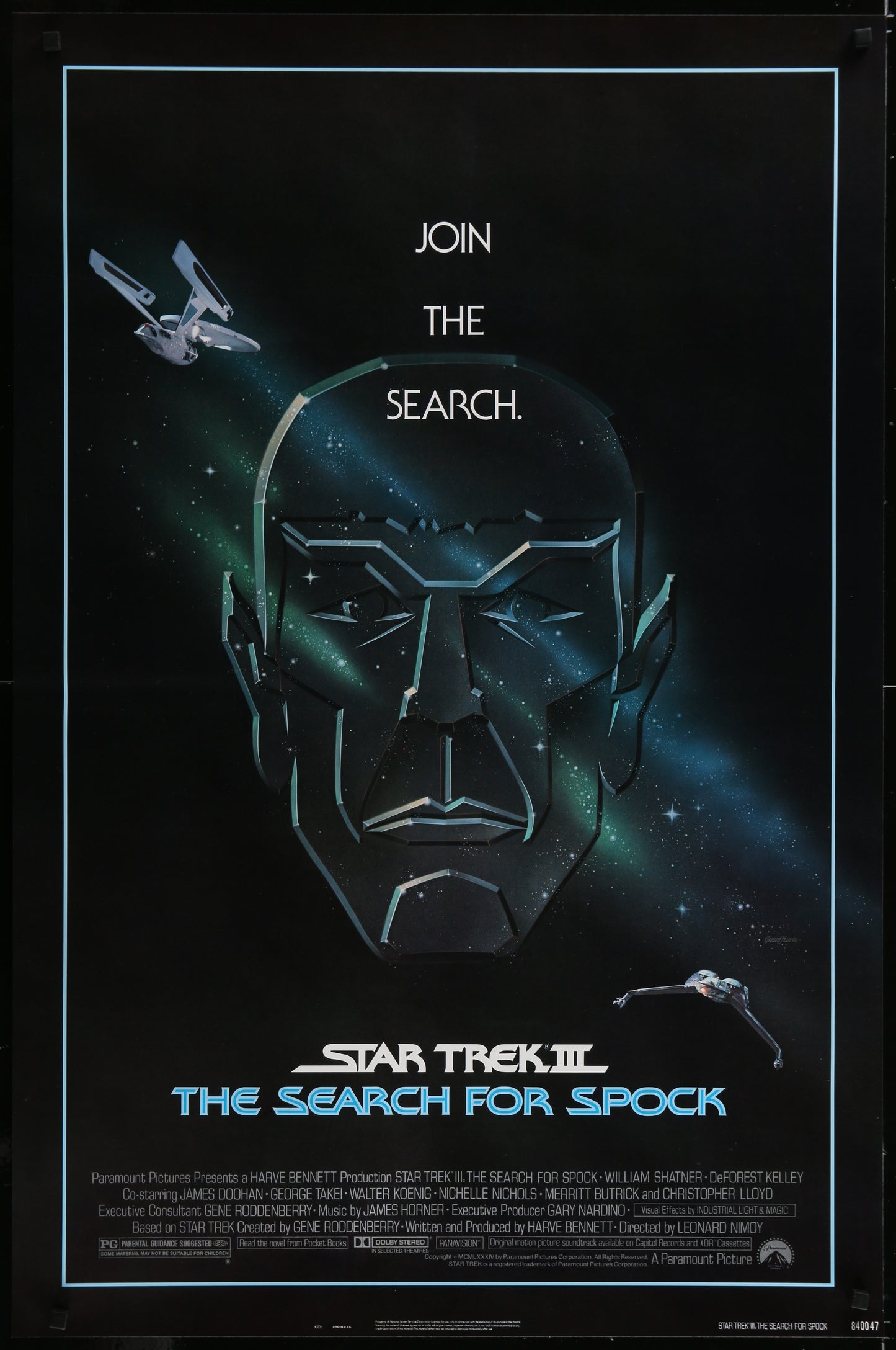 Star Trek III: The Search For Spock (1984) Original US One Sheet Movie Poster 27 x 41