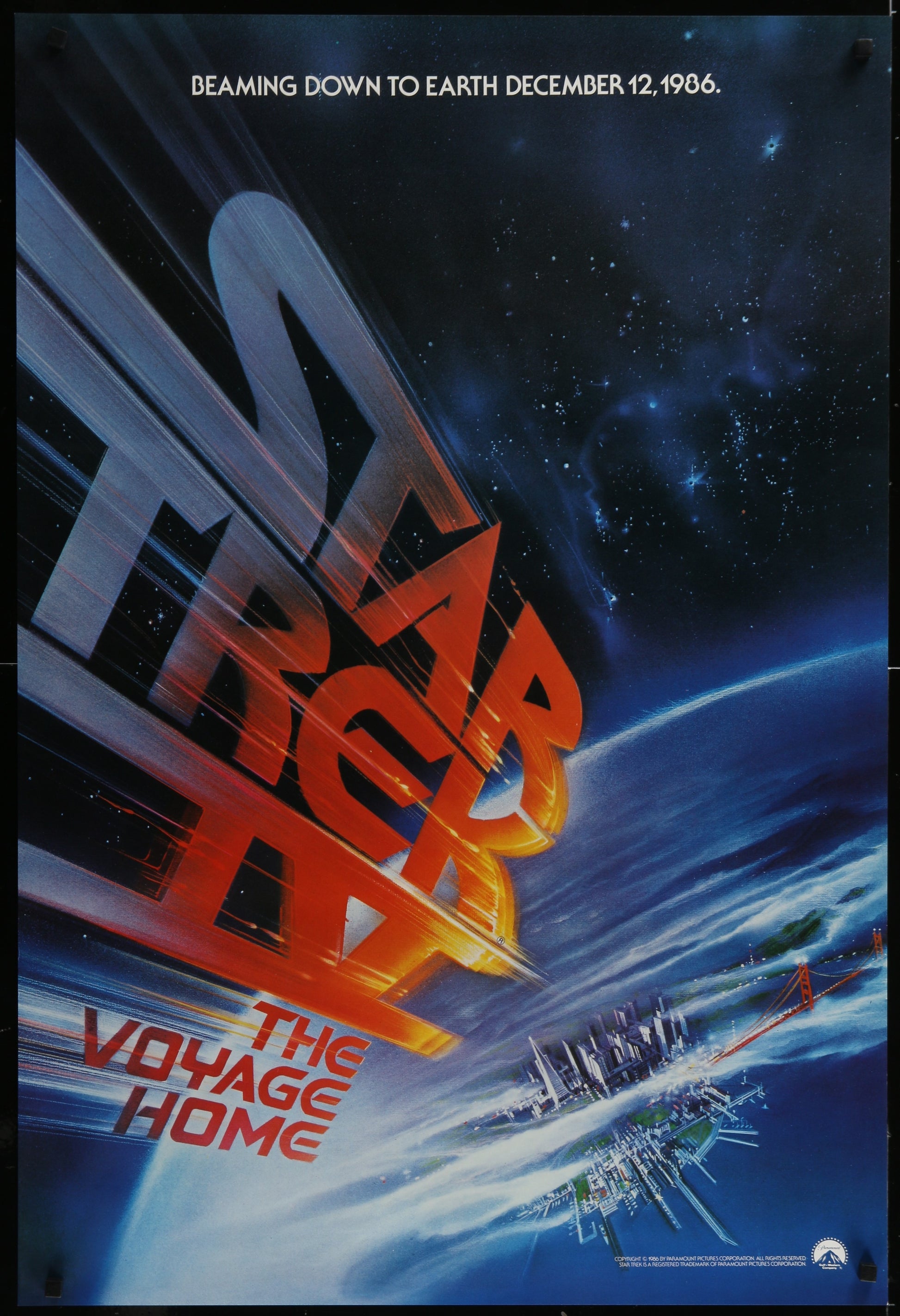 Star Trek IV: The Voyage Home (1986) Original US One Sheet Movie Poster 27 x 41