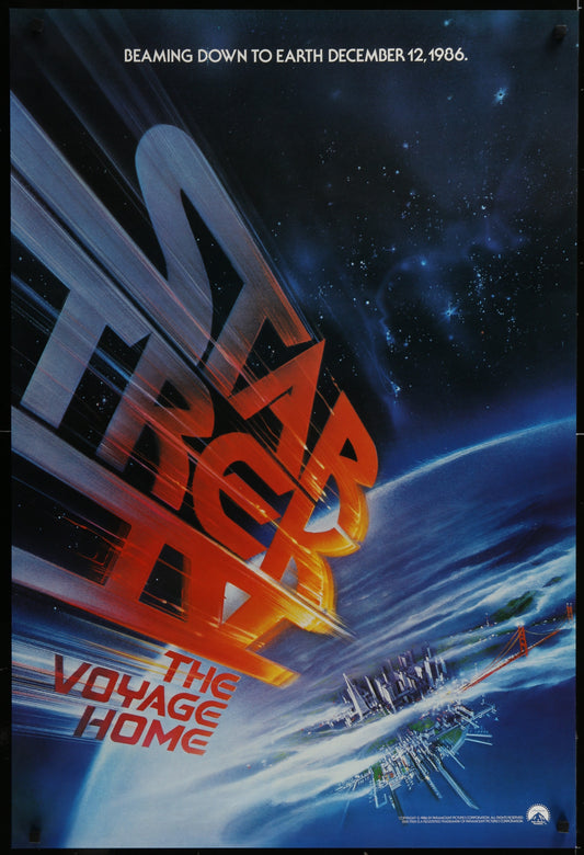 Star Trek IV: The Voyage Home (1986) Original US One Sheet Movie Poster 27 x 41